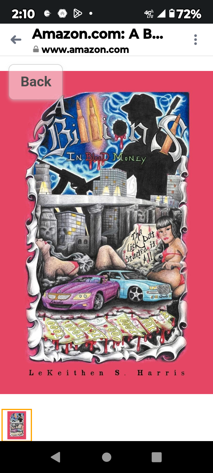 Book cover for A Billion Dollars In BloodMoney (Tha Lick That Started It All), available to option through OptionAvenue